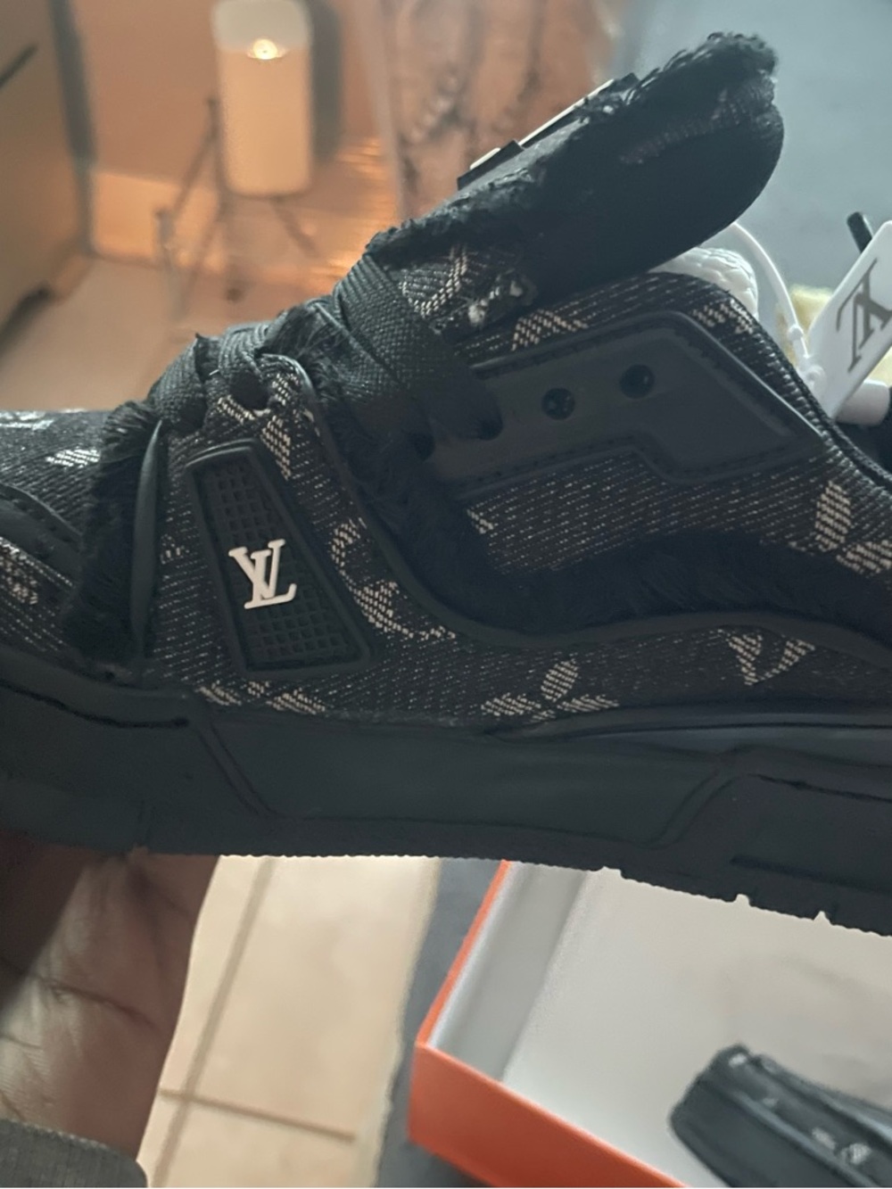 Louis Vuitton Black Monogram Low-Top Sneakers - Picture 5 of 5